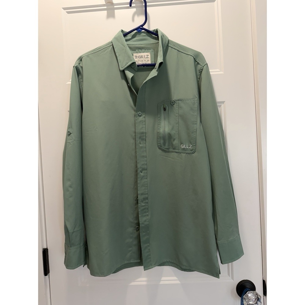 GILLZ Men's Medium Performance Fishing Shirt - Sage Green UV Protection